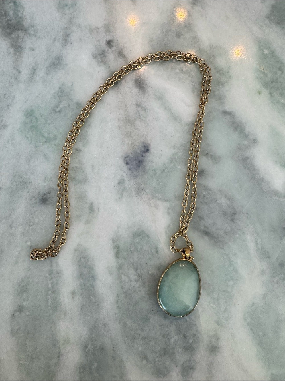 ✨Stella and Dot Silver Sanibel Two Sided Stone Pendant Necklace Turquoise/brown✨